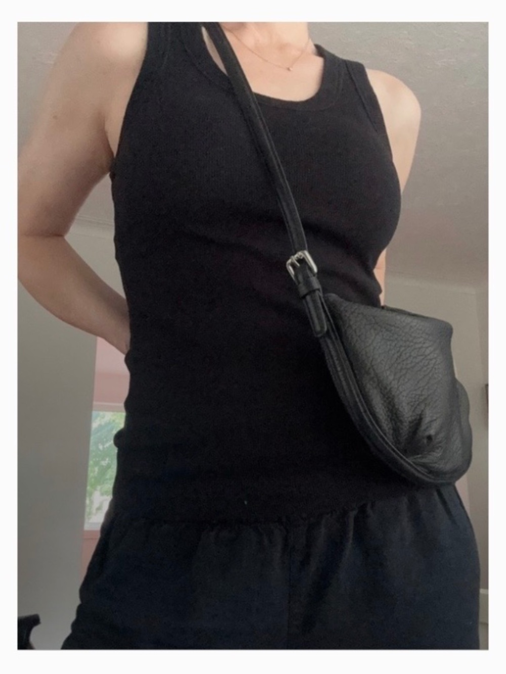 MASSIMO DUTTI Nappy Leather Crossbody Bag | Soft Pebbled Leather | Minimal